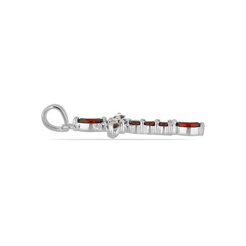 BUY REAL GARNET GEMSTONE CROSS  PENDANT IN 925 SILVER